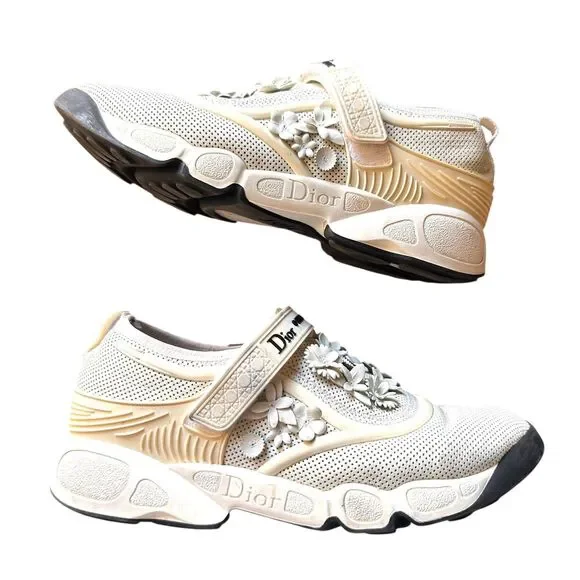 DIOR Mesh‎ Fusion Flower Runway Sneakers White w Box 39 - Picture 5 of 6